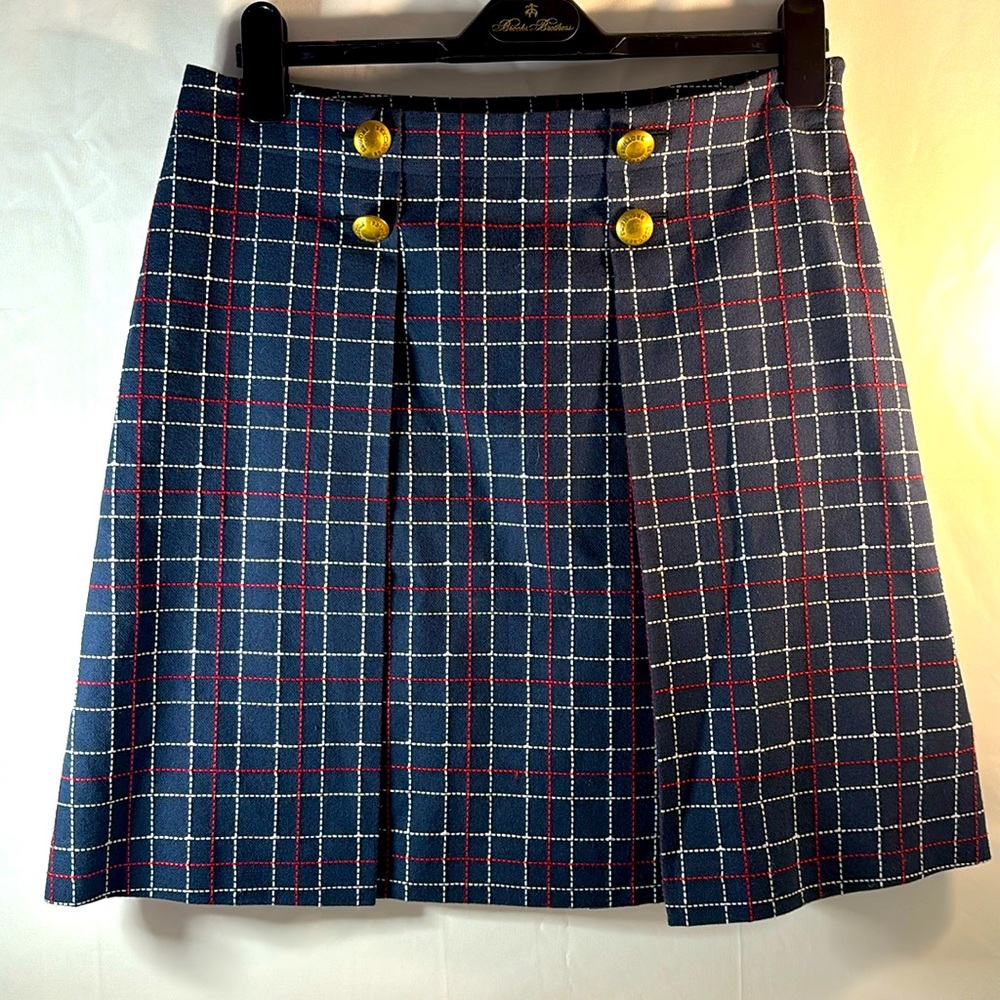Brooks Brothers Nautical Sailor Americana Front Pleated Skirt Size 8